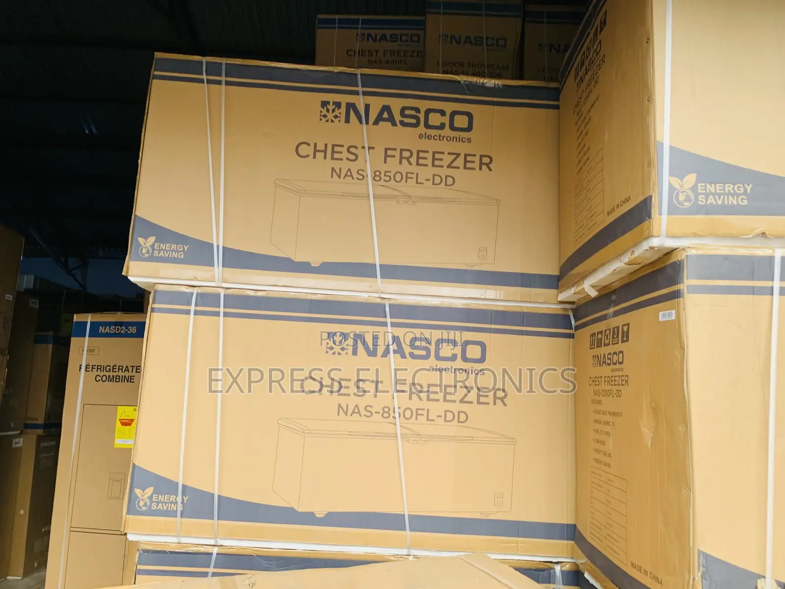 Newly Nasco 600L 2-Star Double Door Lock Security, Grey [NAS-850FL-DD]