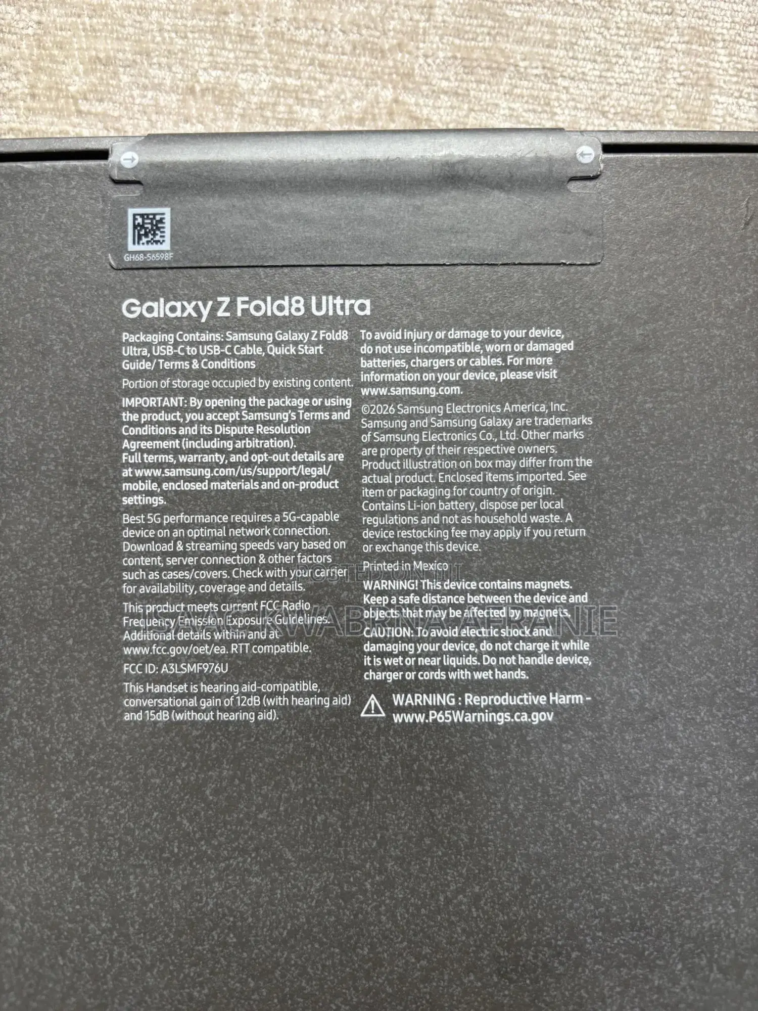 New Samsung Galaxy Z Fold8 Ultra 256 GB Graphite