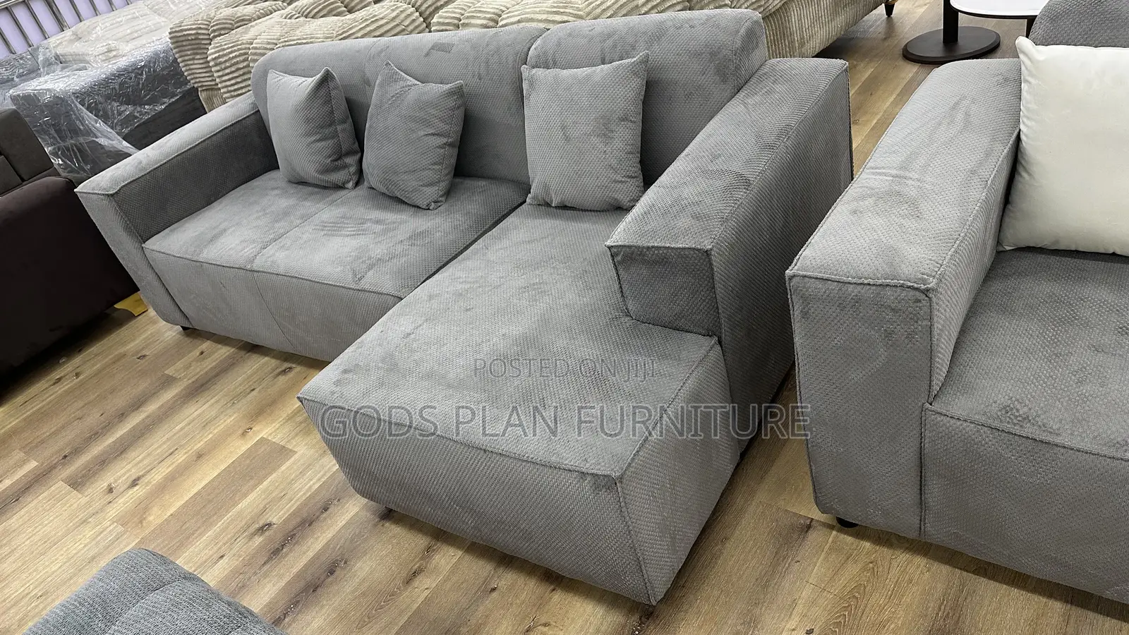 Fabric L-Shaped Sofa (5a-3)