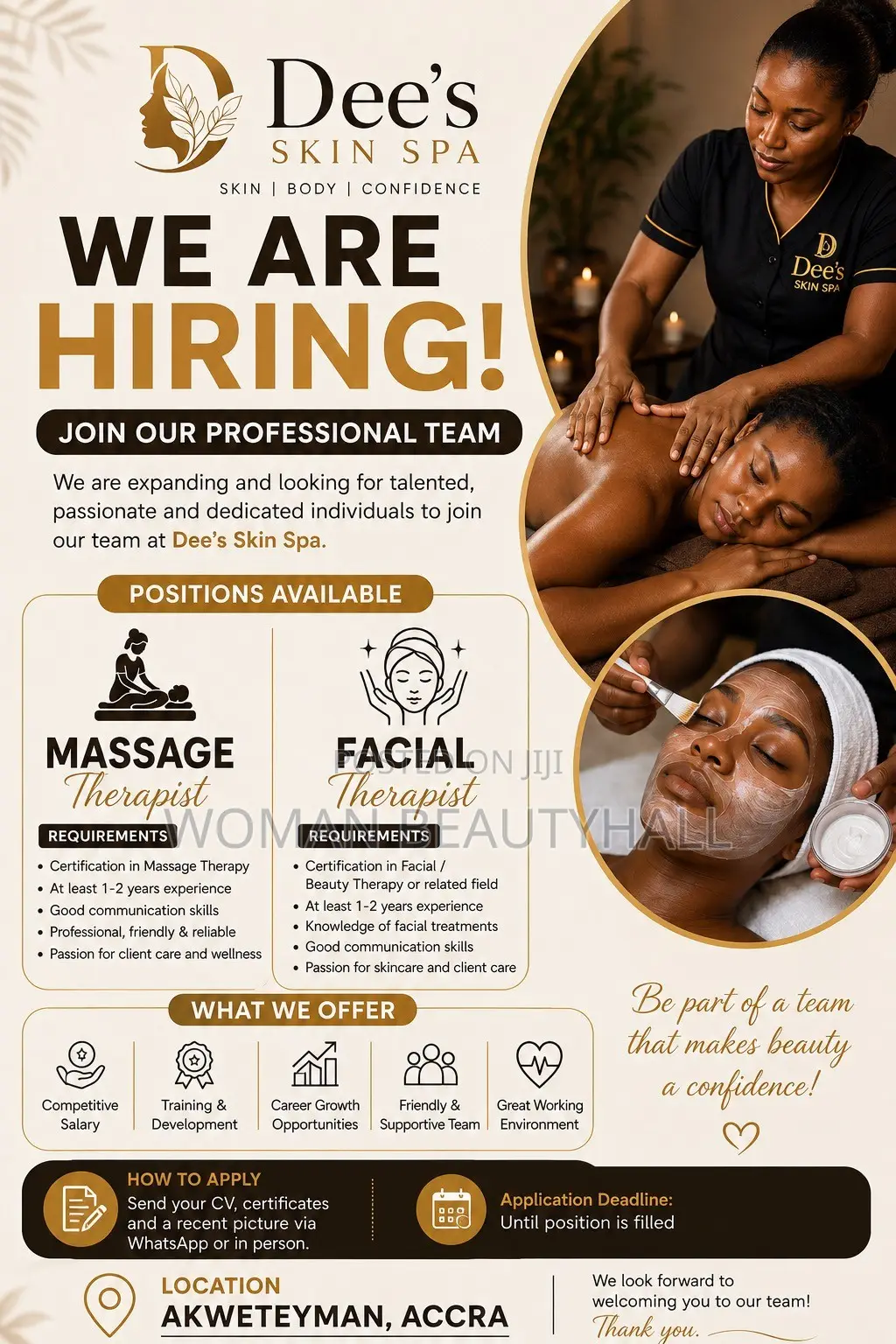 Facial / Massage Therapies Needed