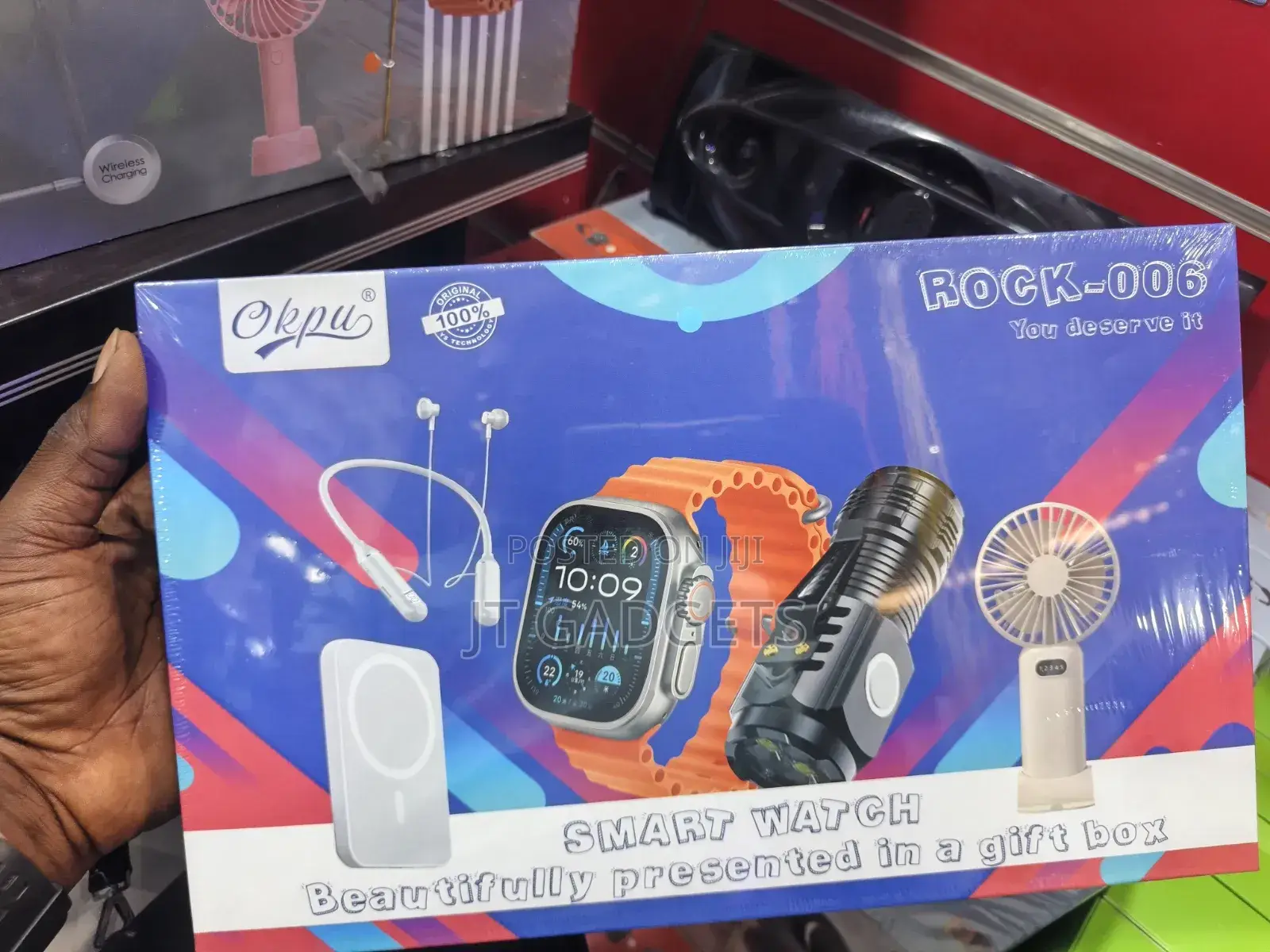 Okpu Rock-006 Smart Watch Gift Box —Get a Premium 6-in-1 Tech Gift Set