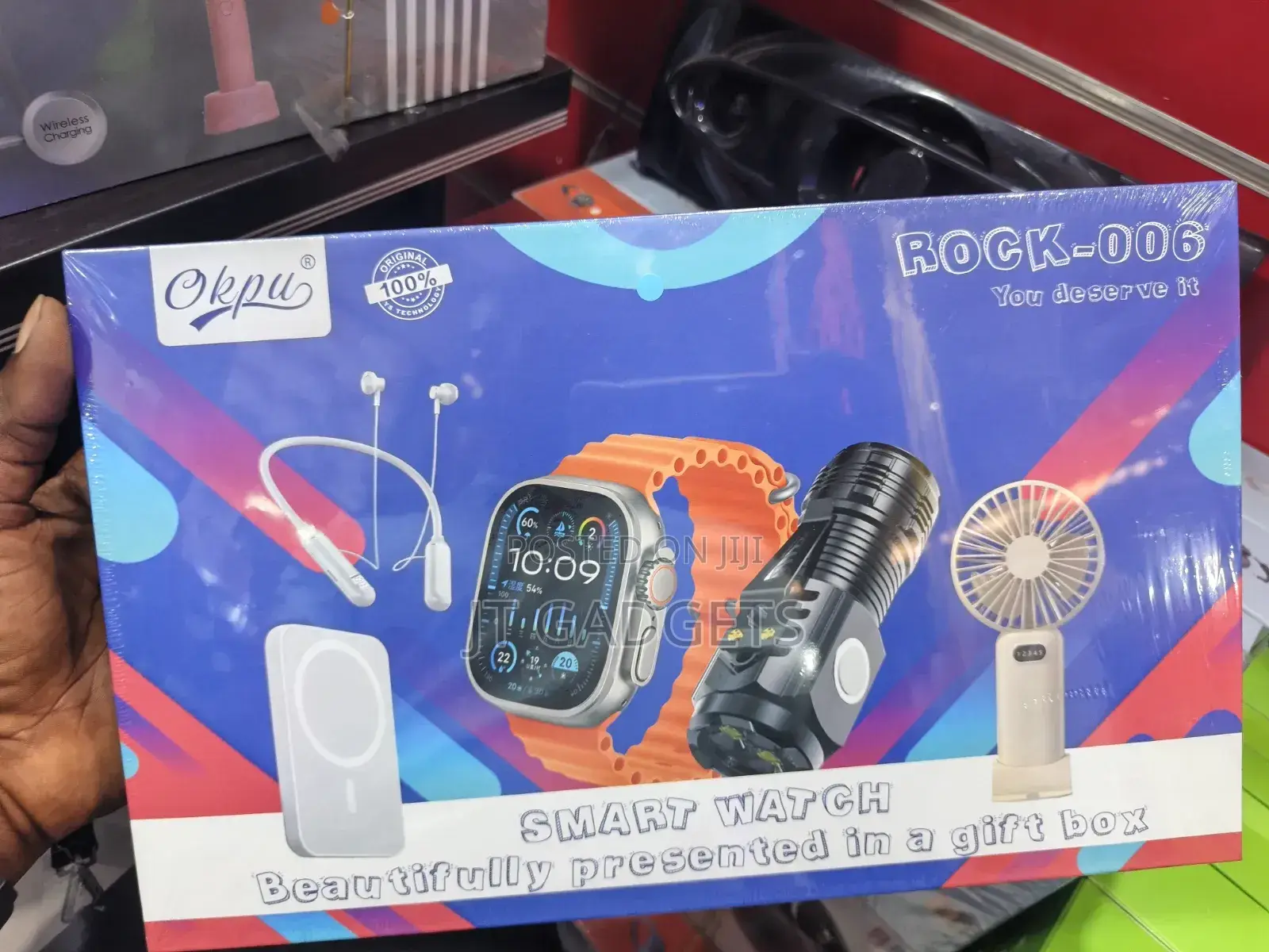Okpu Rock-006 Smart Watch Gift Box —Get a Premium 6-in-1 Tech Gift Set