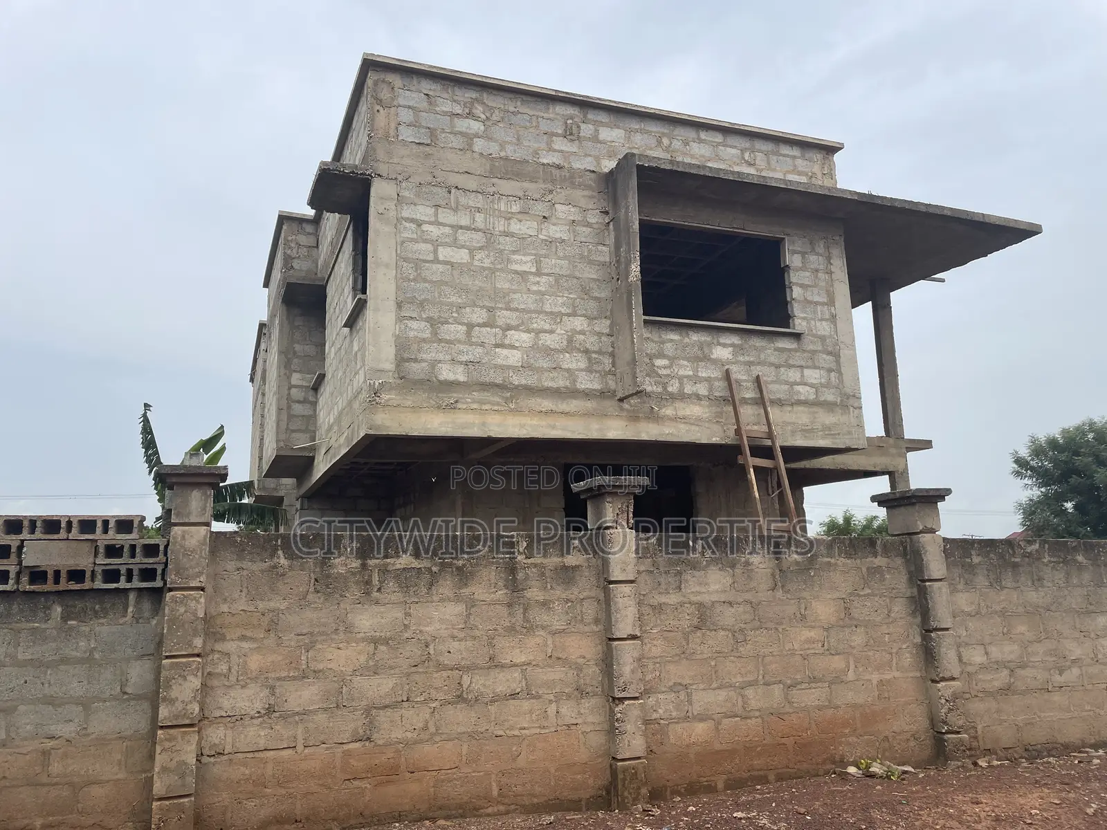 100ft X 70ft Land With Uncompleted House at Pantang