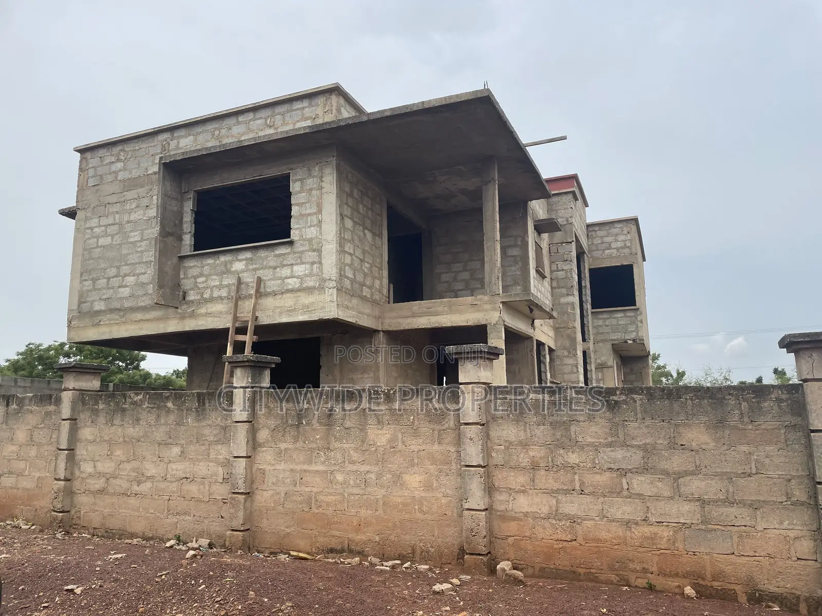 100ft X 70ft Land With Uncompleted House at Pantang