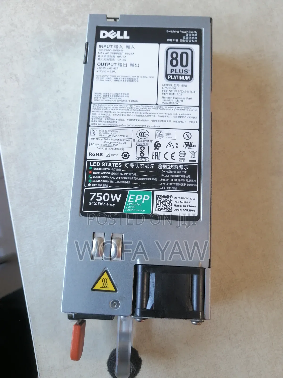 Dell Emc Poweredge R740 750w 80 Plus Platinum Psu
