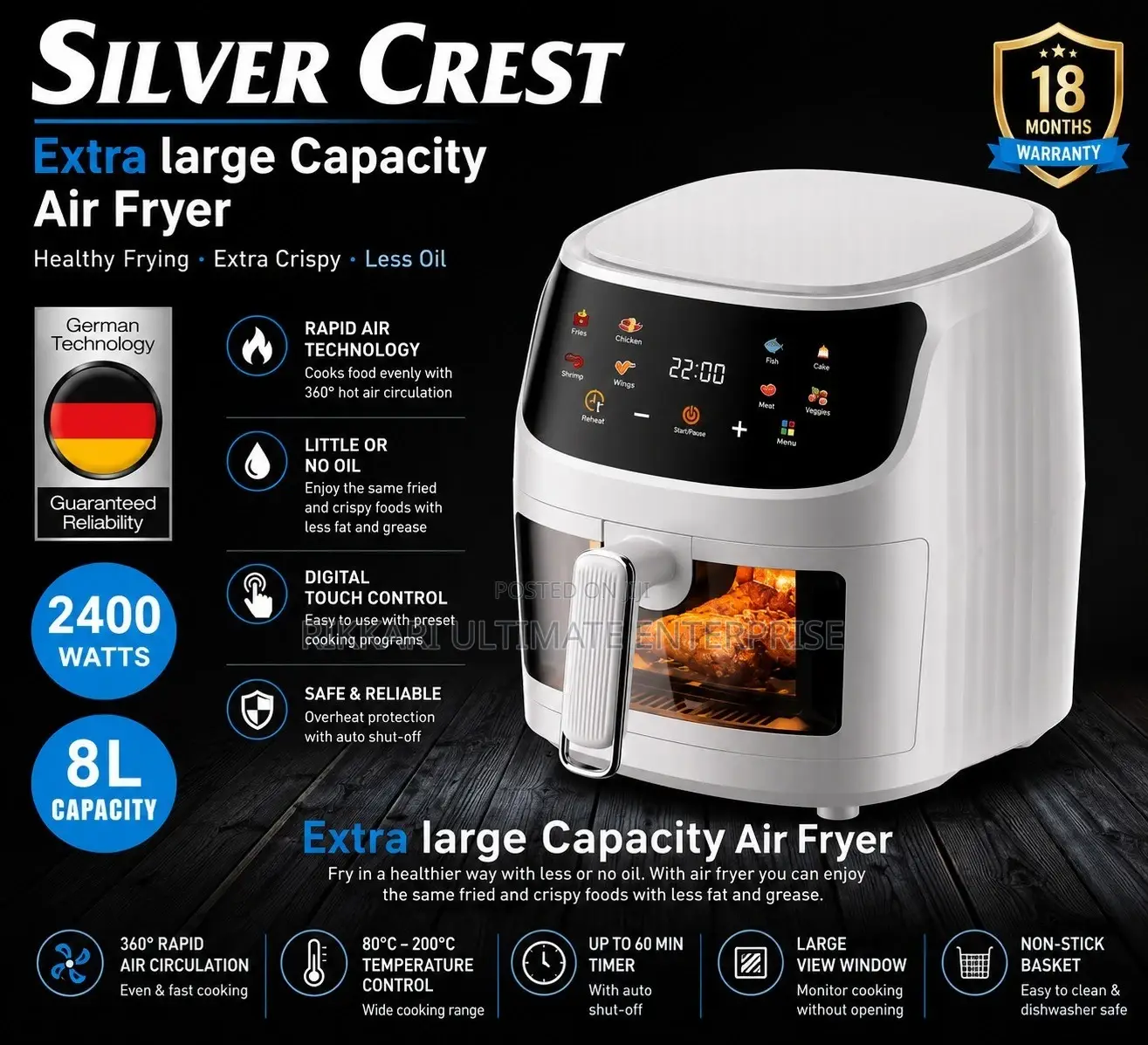 Display Air Fryer 8l