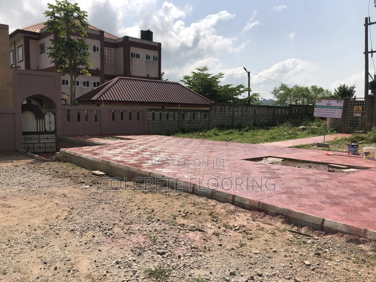 Brick Red Stamped Concrete
