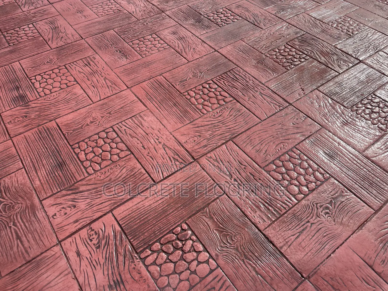 Brick Red Stamped Concrete