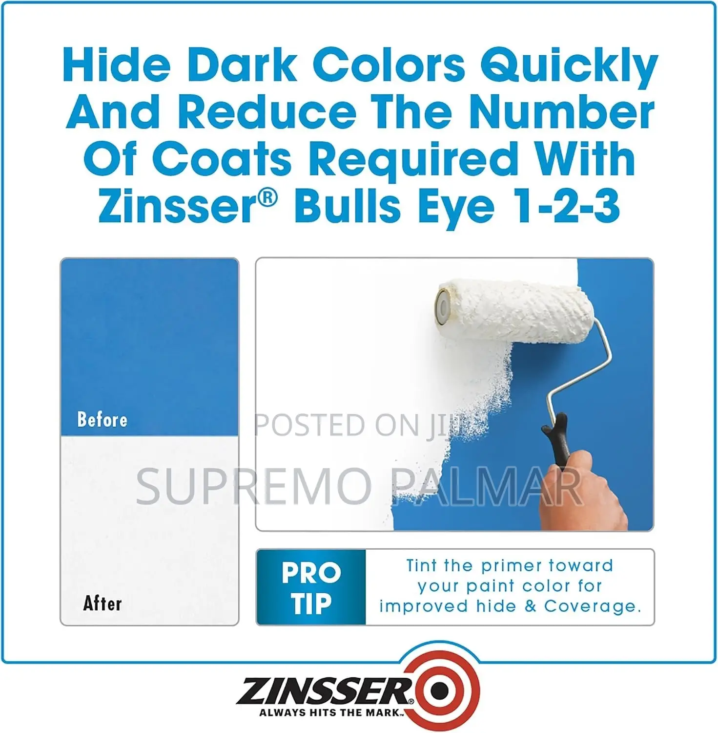 Zinsser Bulls Eye 1-2-3 Water-Based Primer 1 Gallon 3.78L