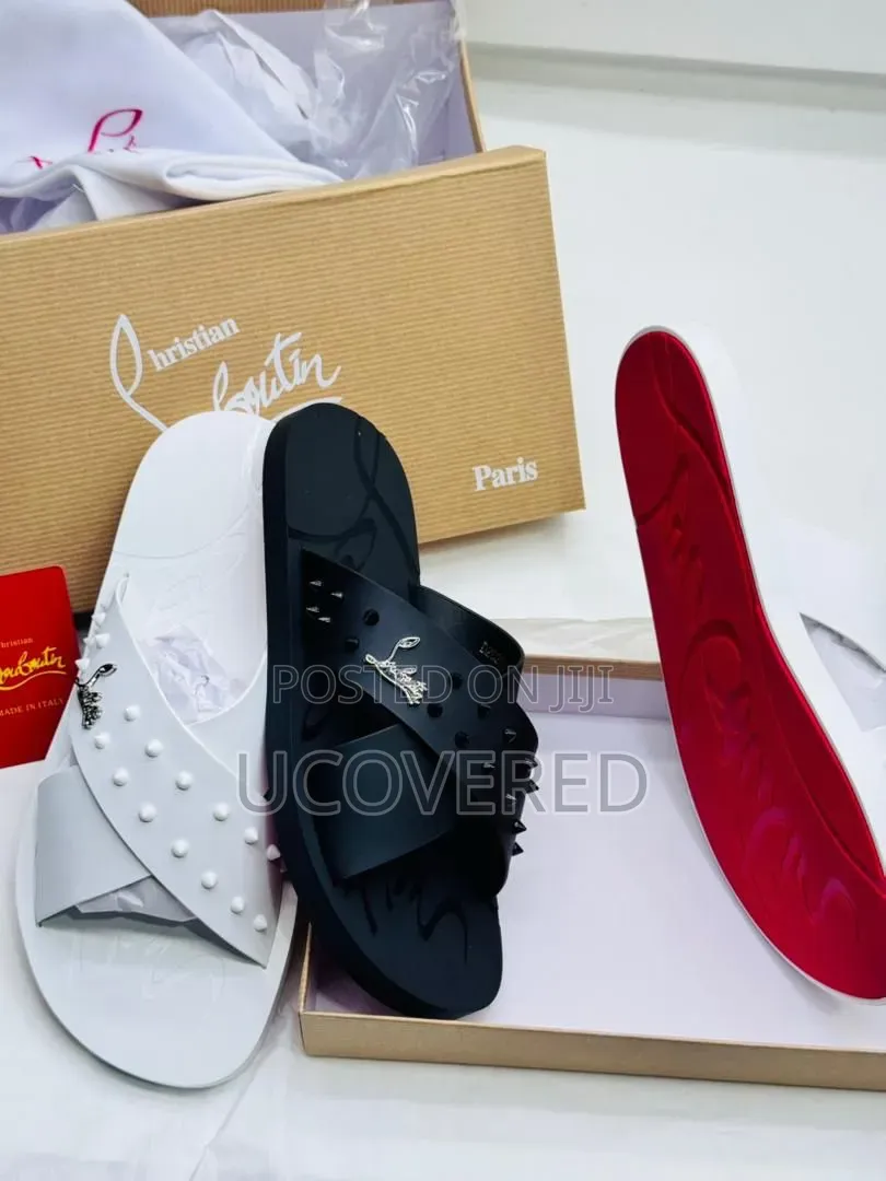 Christian Louboutin Crisscross Strap Designer-Style Men's Slides