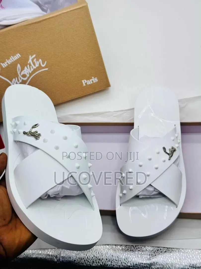 Christian Louboutin Crisscross Strap Designer-Style Men's Slides