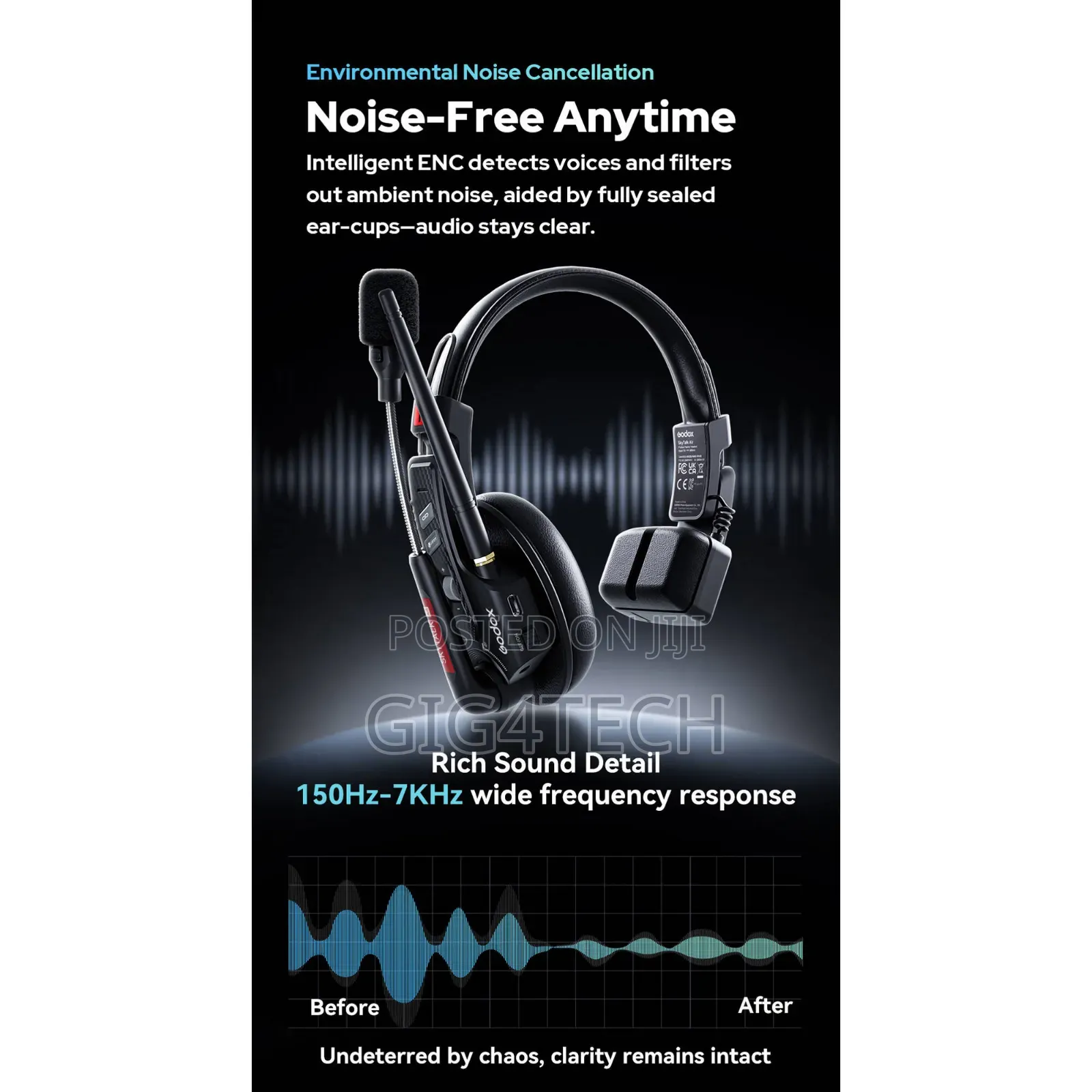 Godox SkyTalk Air 5S 5-Person Wireless Intercom Headset (2.4 GHz)