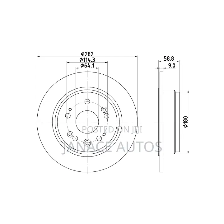 Honda Cr-v Crossroad Mindex Mdc2046 Rear Brake Disc