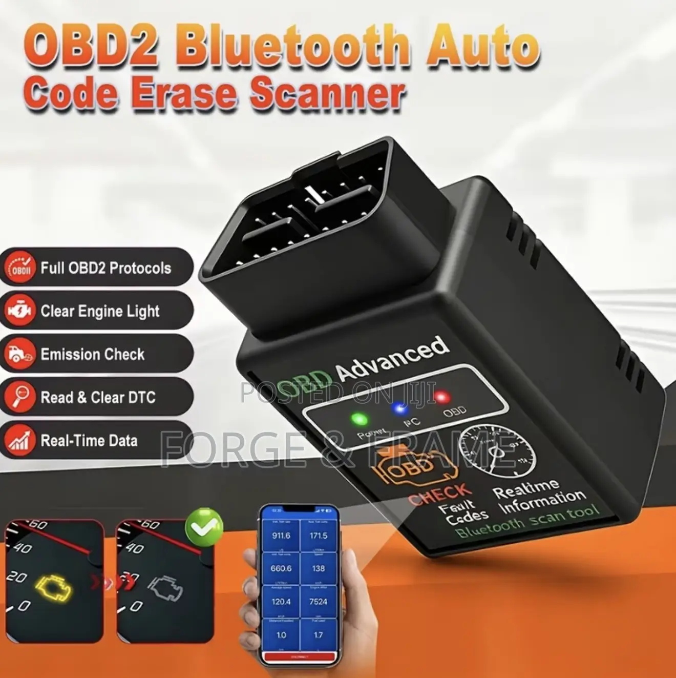 OBD2 Bluetooth Auto Code Erase Scanner