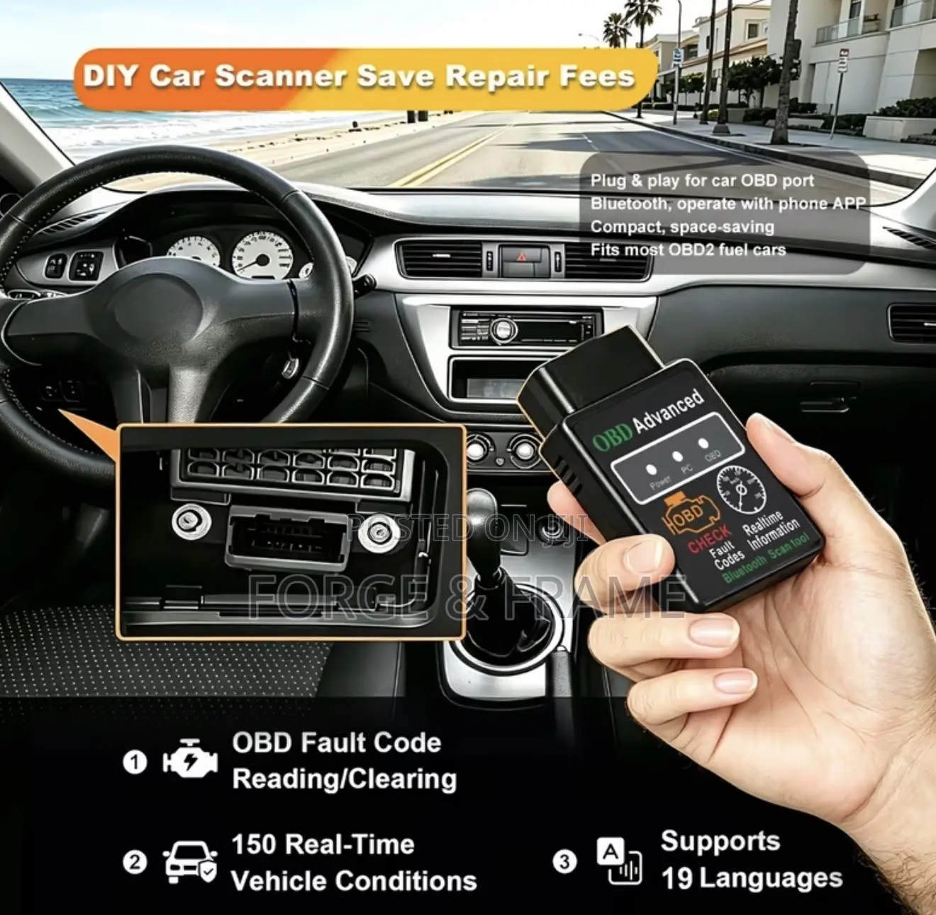 OBD2 Bluetooth Auto Code Erase Scanner