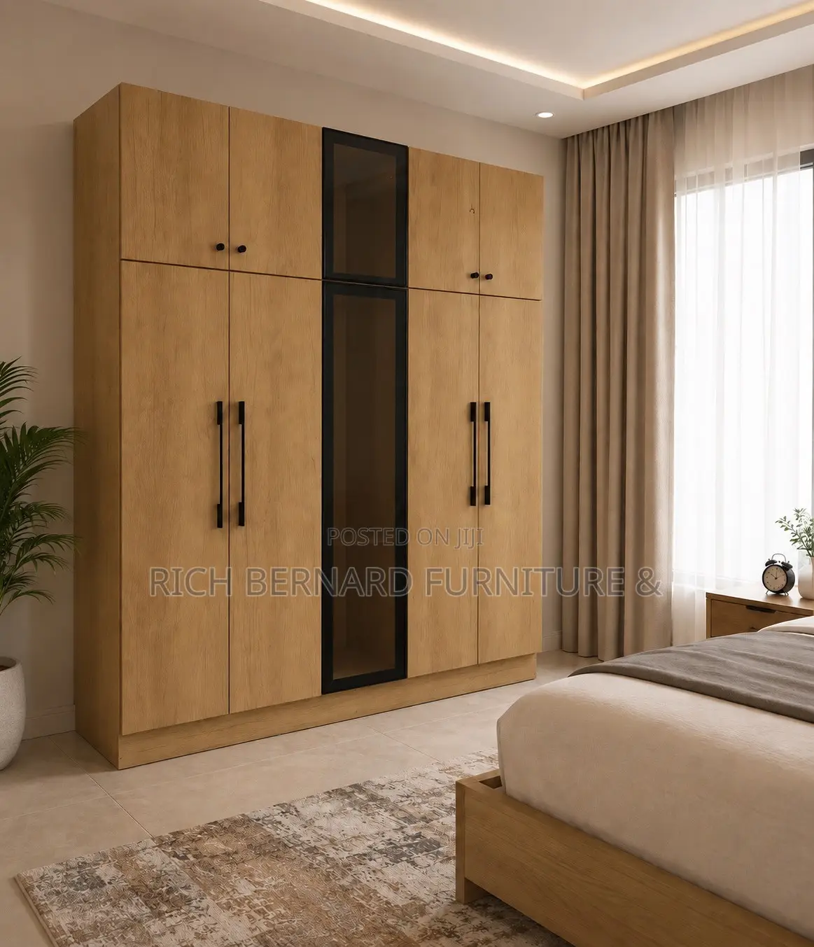 Luxury Modern Wardrobe With Central Glass Display