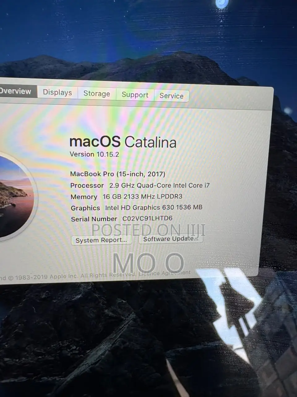 Laptop Apple MacBook Pro 2017 16GB Intel Core i7 SSD 512GB