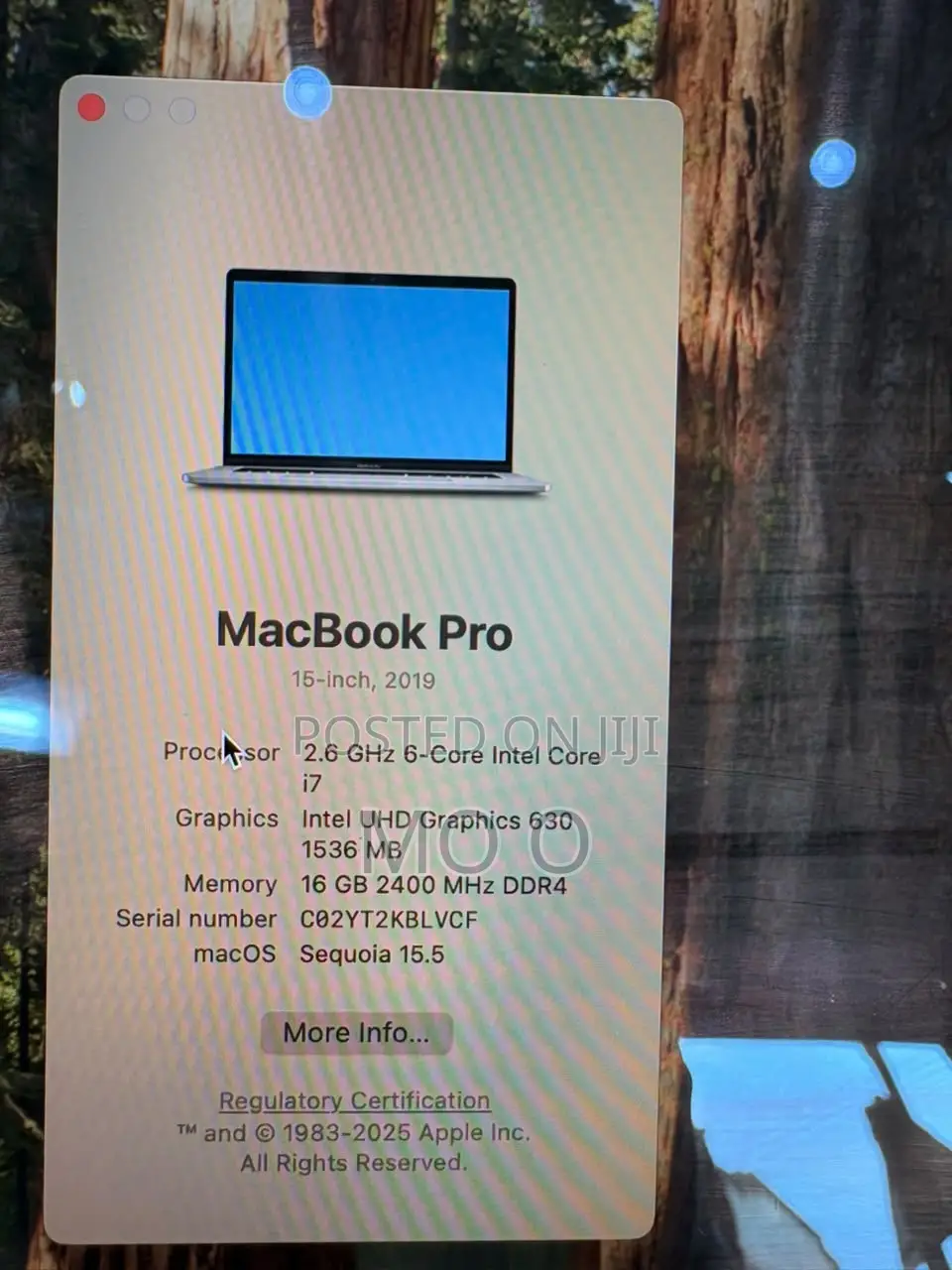 Laptop Apple MacBook Pro 2019 16GB Intel Core i7 SSD 512GB