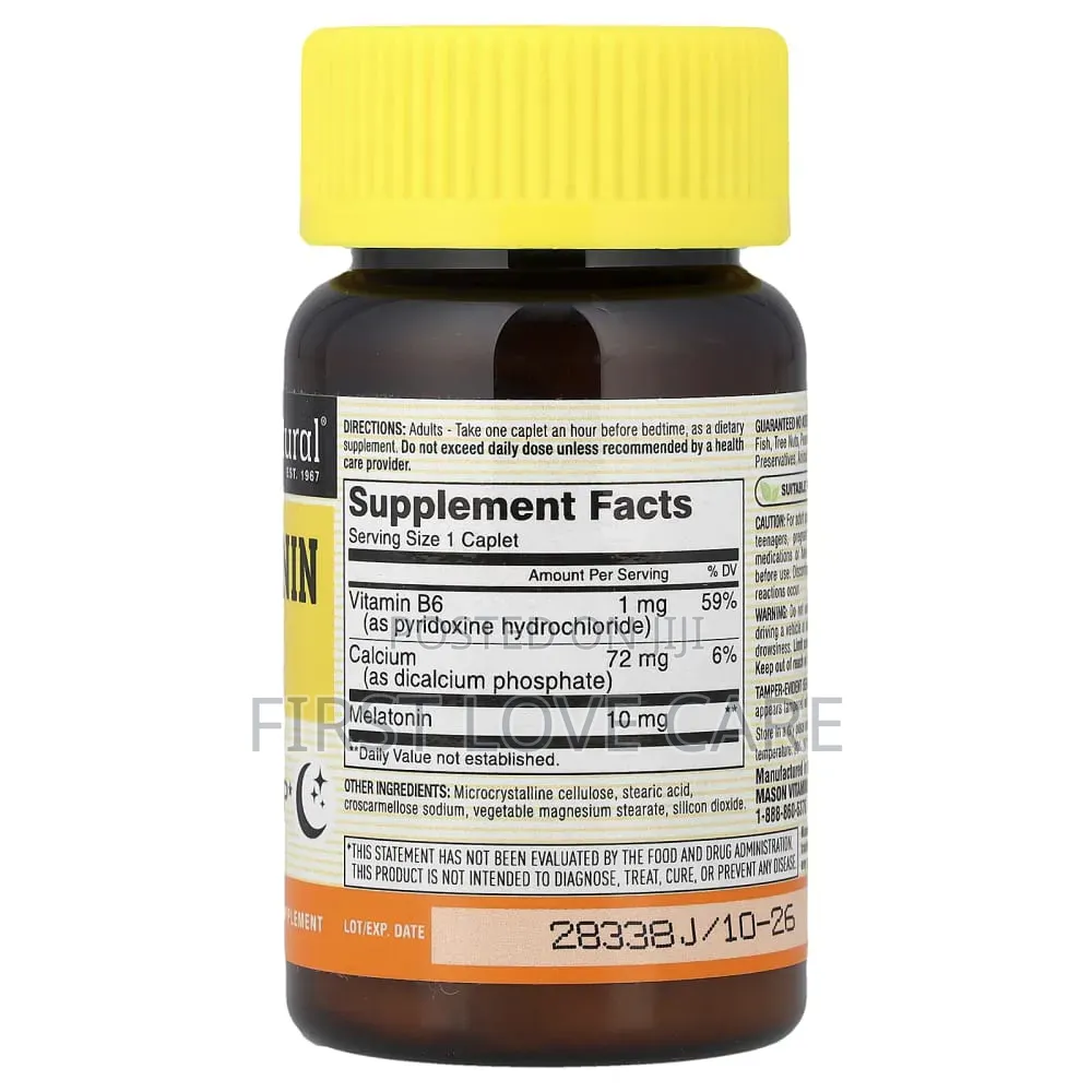 Mason Natural Melatonin 10mg  , 60 Caplet