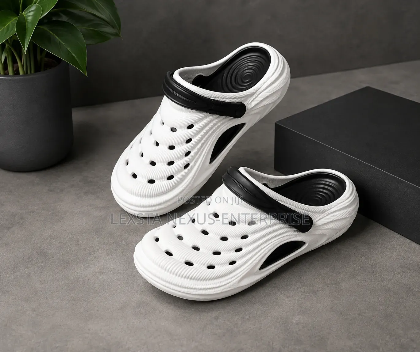White & Black Crocs