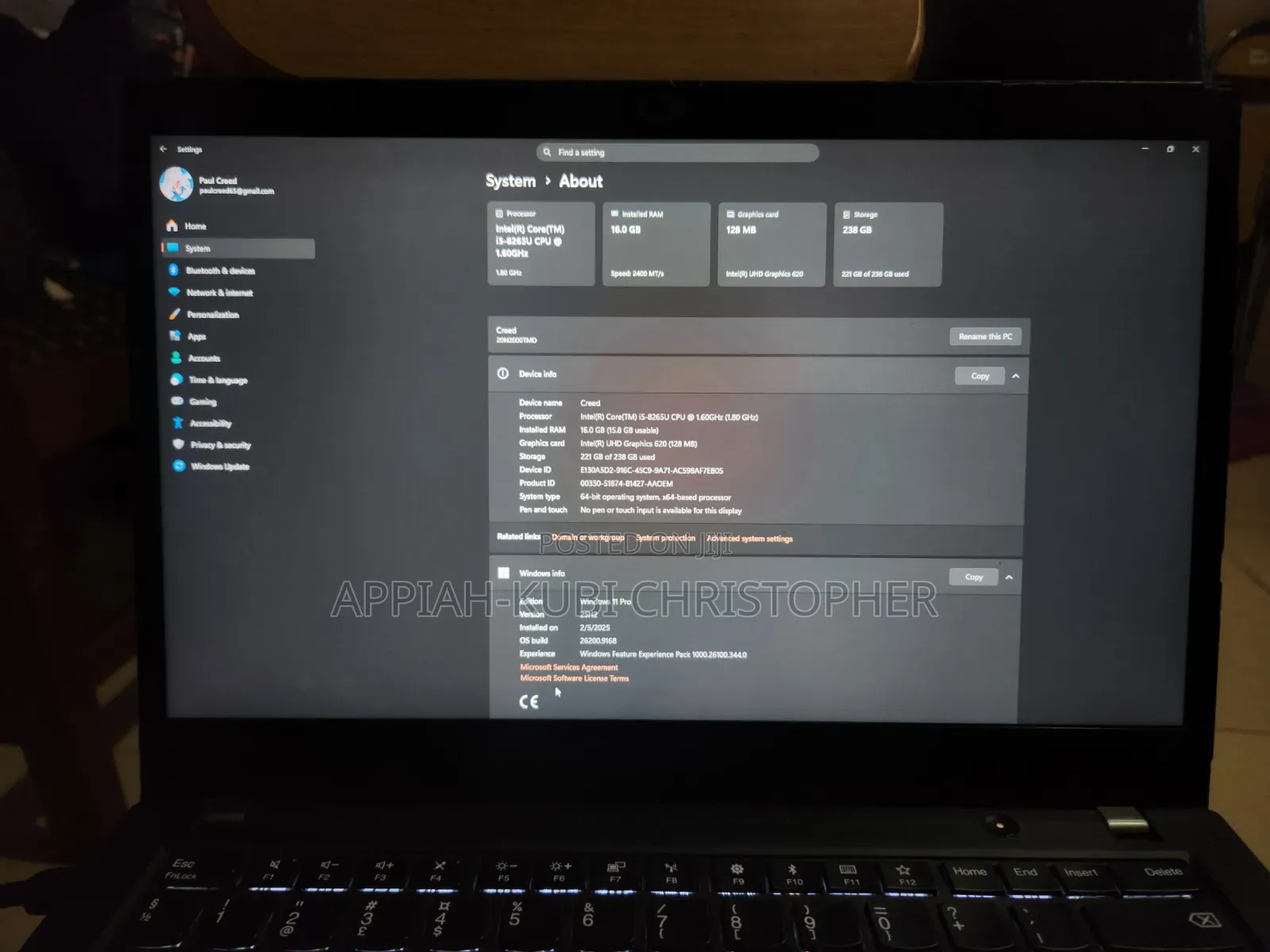 Laptop Lenovo ThinkPad T490s 16GB Intel Core i5 SSD 256GB