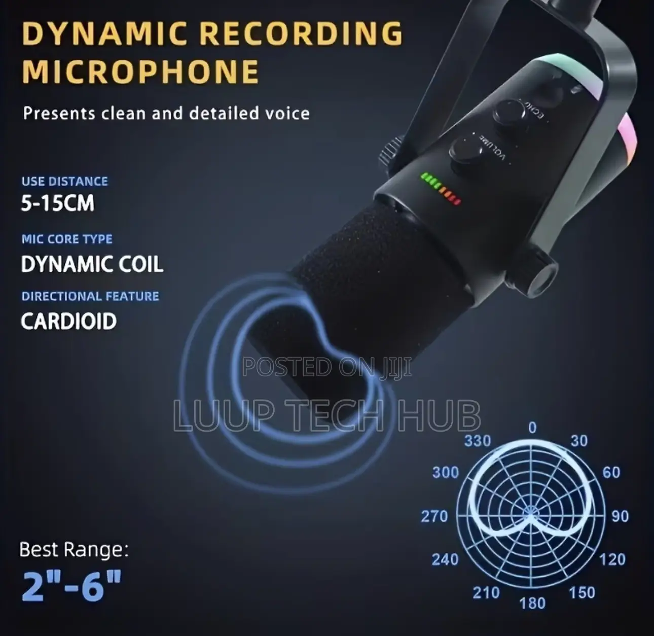 XLR/USB Podcast Microphone With Stand