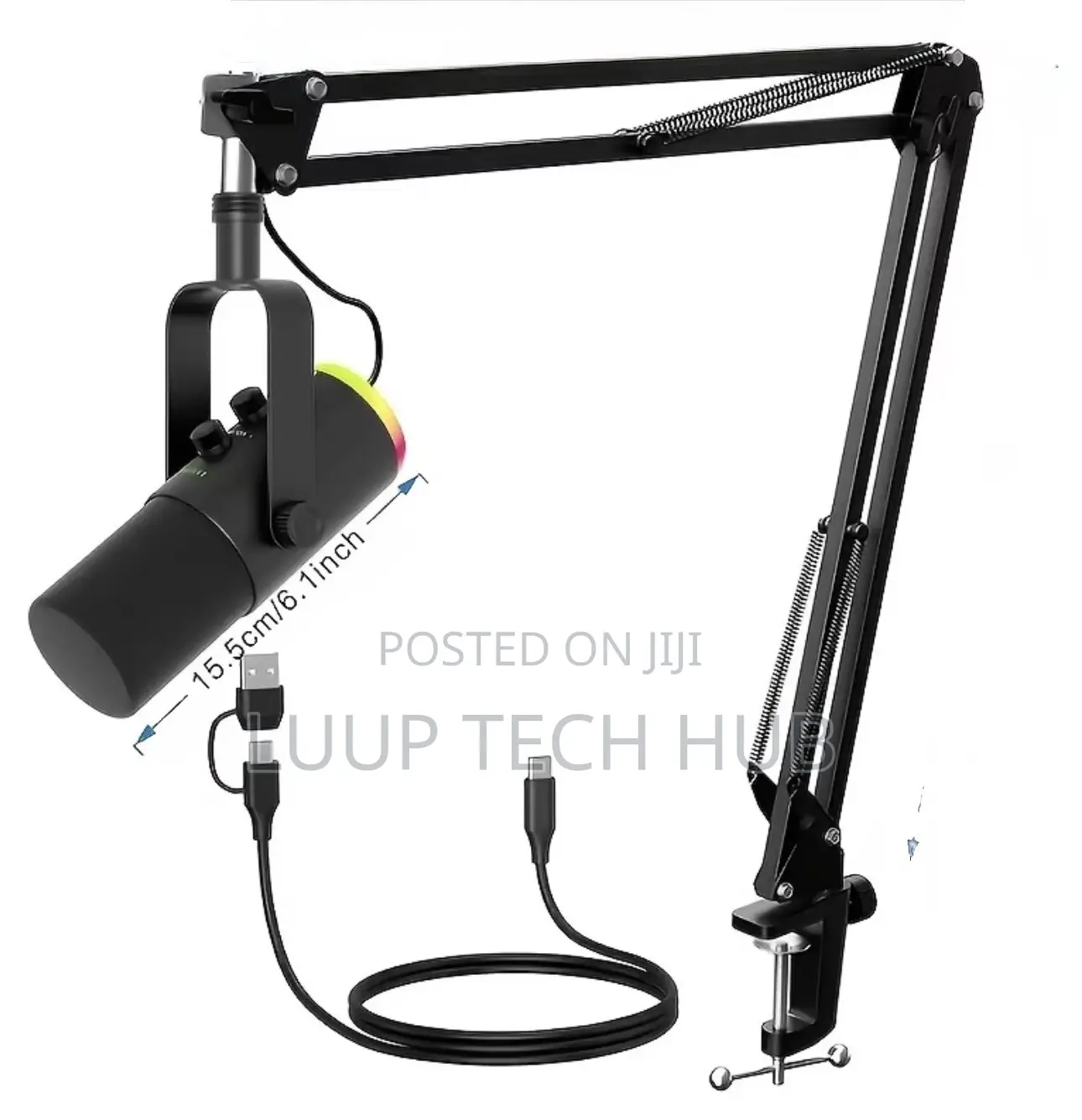 XLR/USB Podcast Microphone With Stand