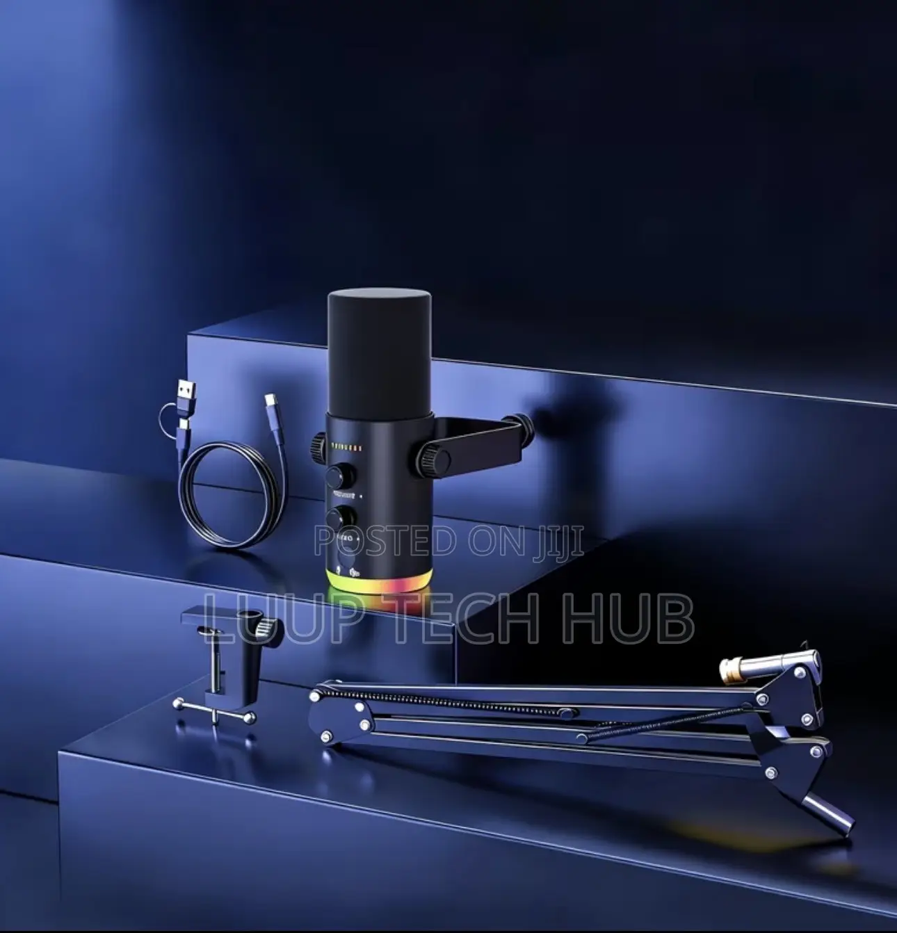 XLR/USB Podcast Microphone With Stand
