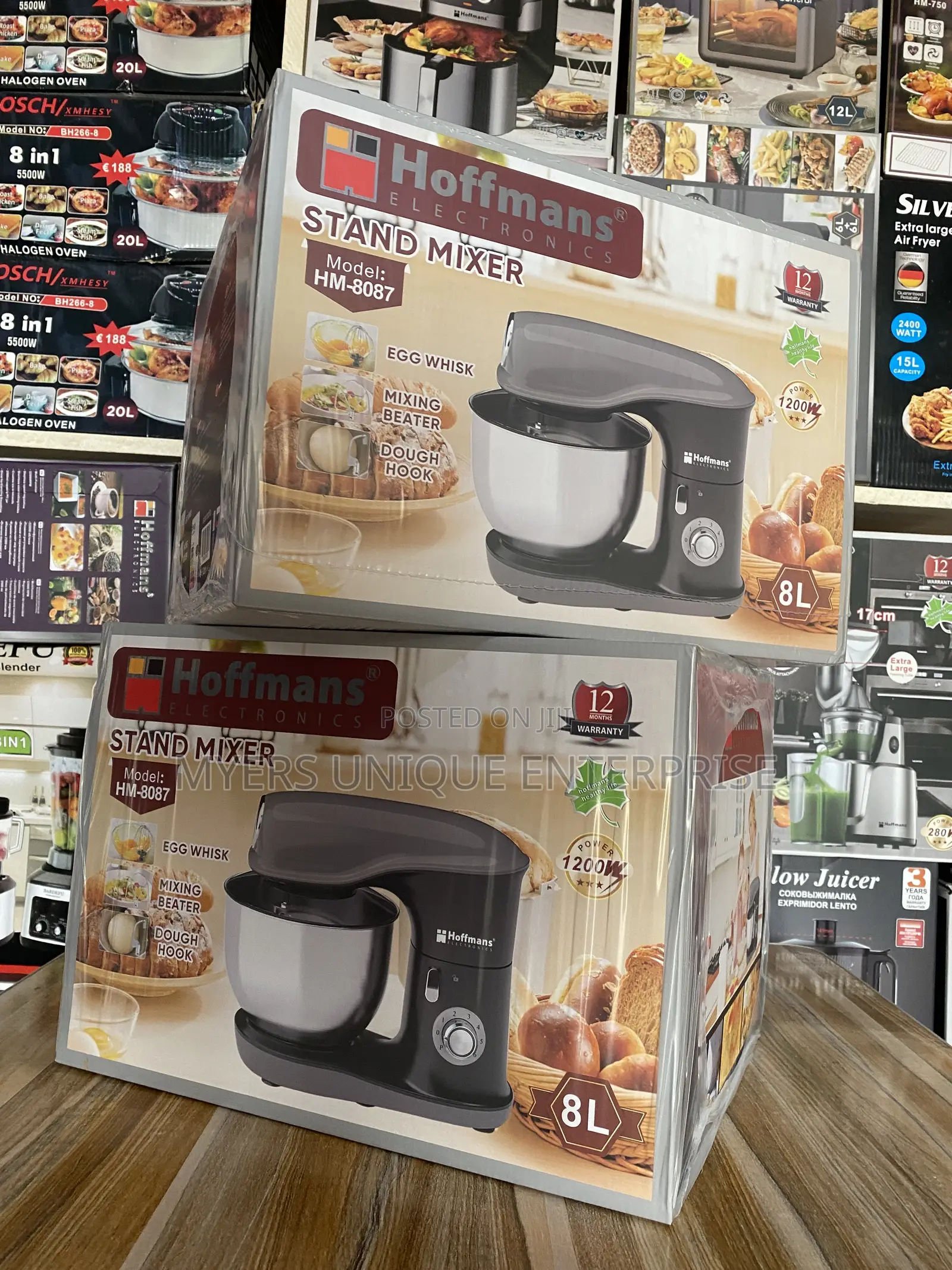 Hoffmans 8L Heavy Duty Dough Mixer for Home & Bakery