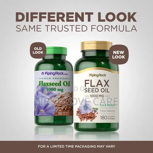 Piping Rock Flaxseed Oil, 1000 Mg, 180 Quick Release Softgels