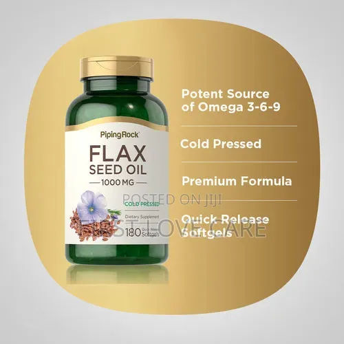 Piping Rock Flaxseed Oil, 1000 Mg, 180 Quick Release Softgels