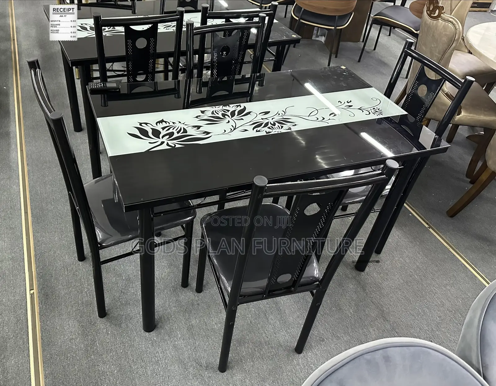 4-Seater Glass Top Dining Set