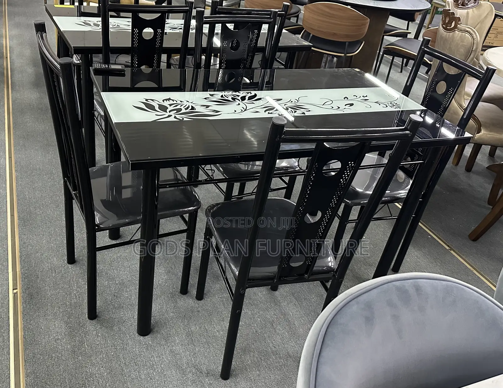 4-Seater Glass Top Dining Set