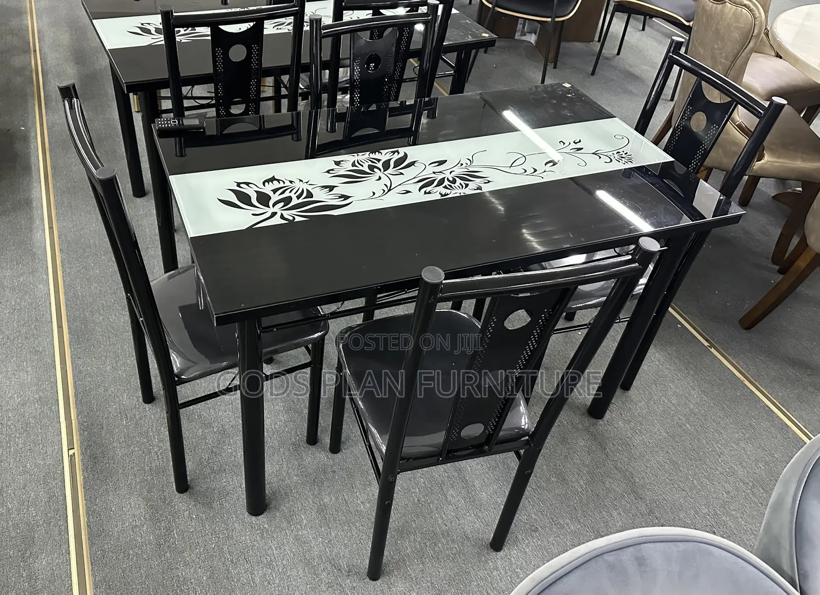 4-Seater Glass Top Dining Set