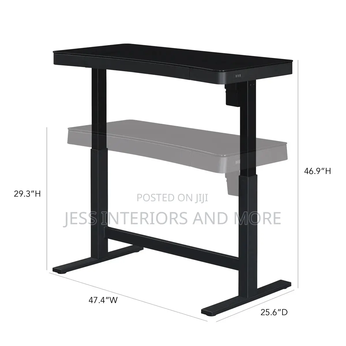 Adjustable Glass Top Computer Desk