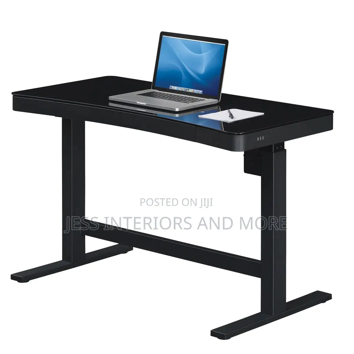 Adjustable Glass Top Computer Desk