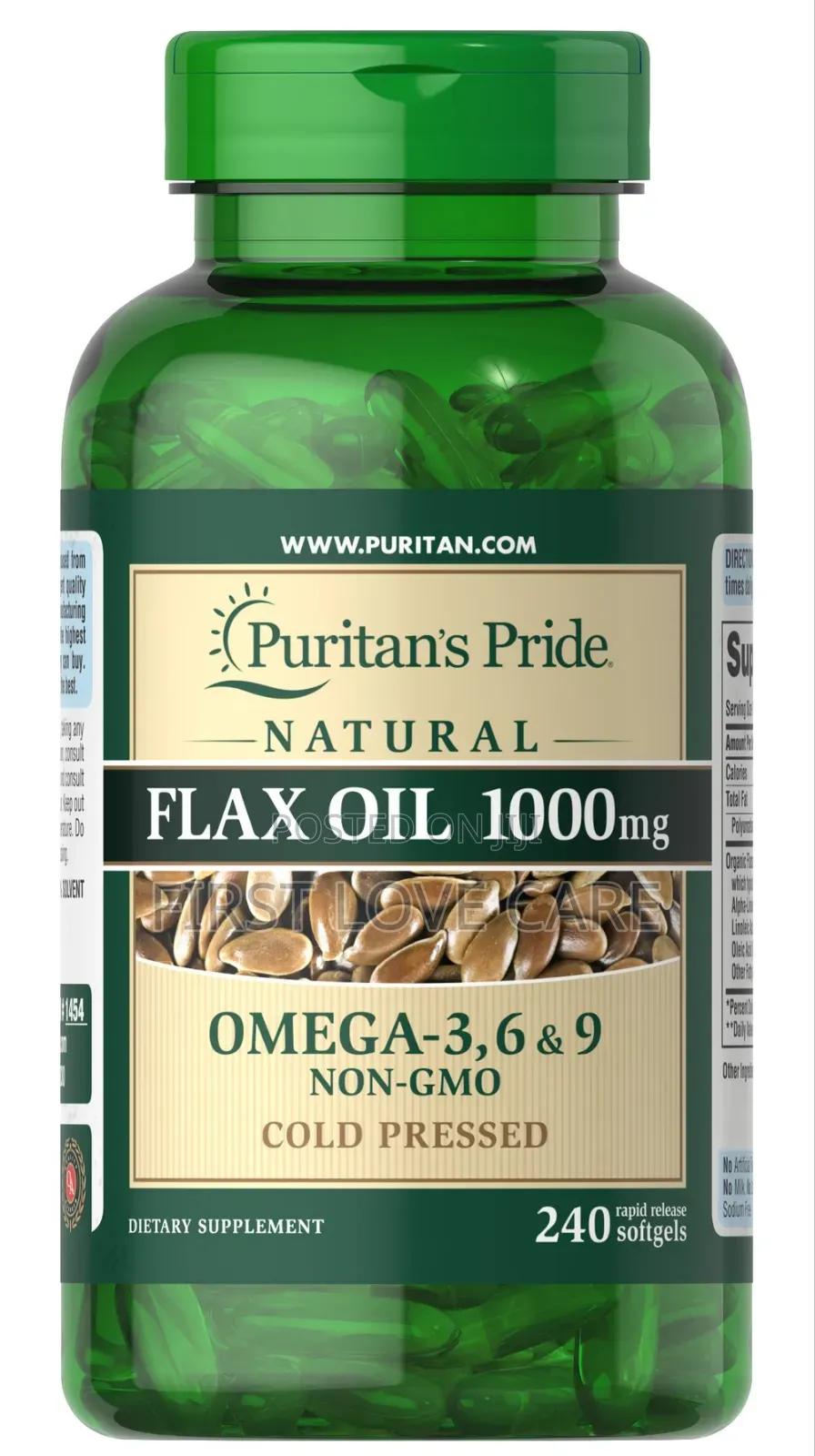 Puritan Pride Non-Gmo Natural Flax Oil 1000 Mg Description