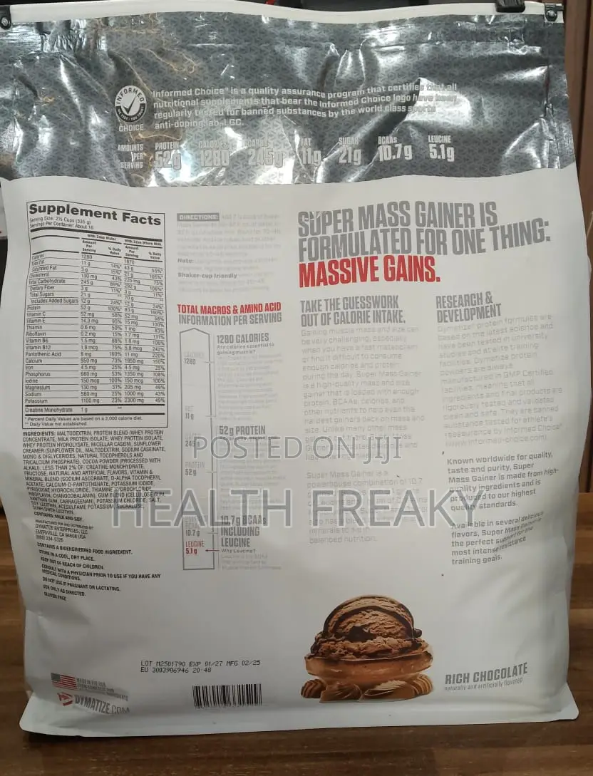 Dymatize Super Mass Gainer Fast Weight Gainer Muscle Builder