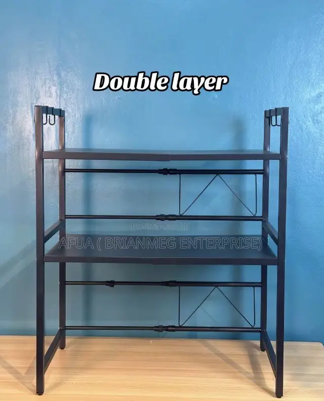 100% Metal 3 Tier Adjustable Microwave Stand