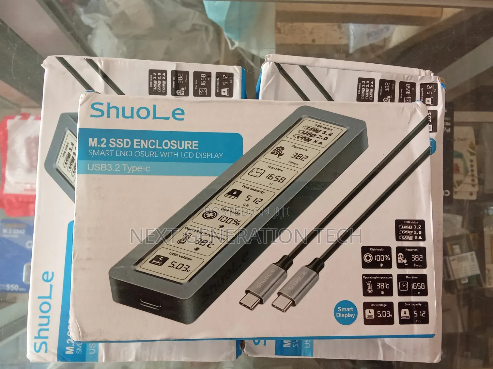 Smart M.2 SSD External Case LCD Display