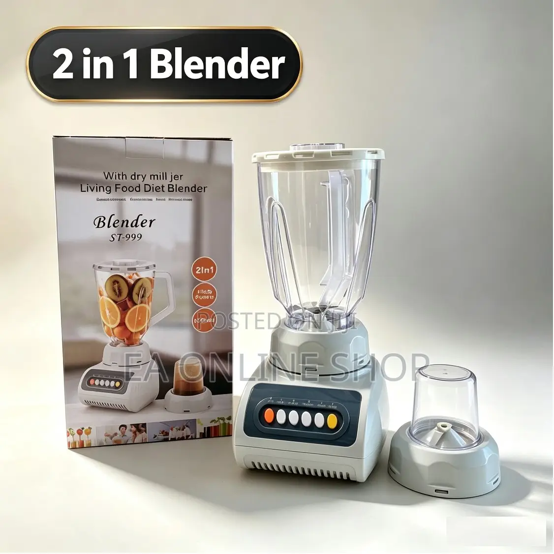 1400W 2-in-1 High-Speed Blender Grinder – 1.5L