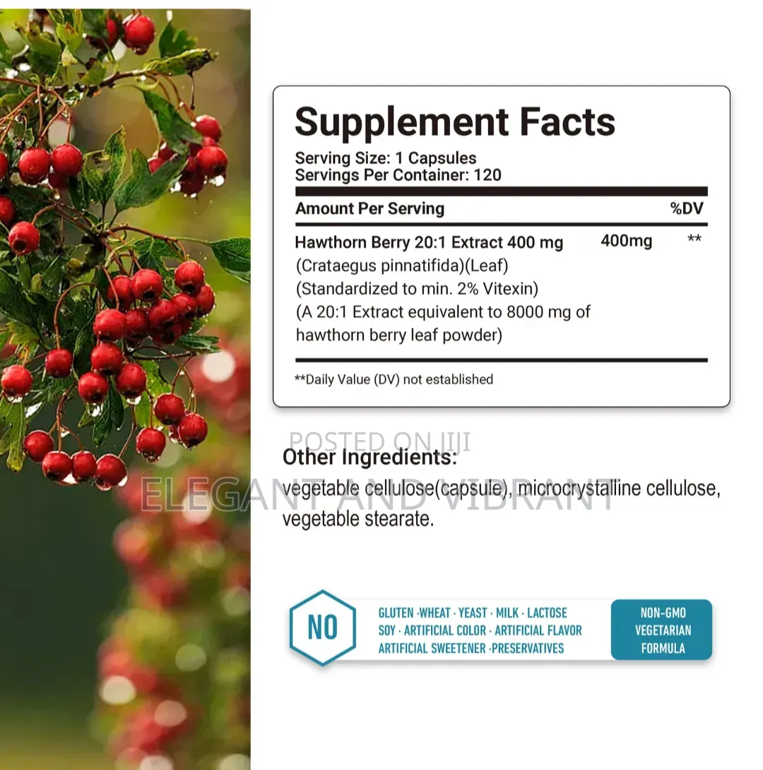 Hawthorn Berry 20:1 Extract 8000mg -Heart, Cardiovascular Health,