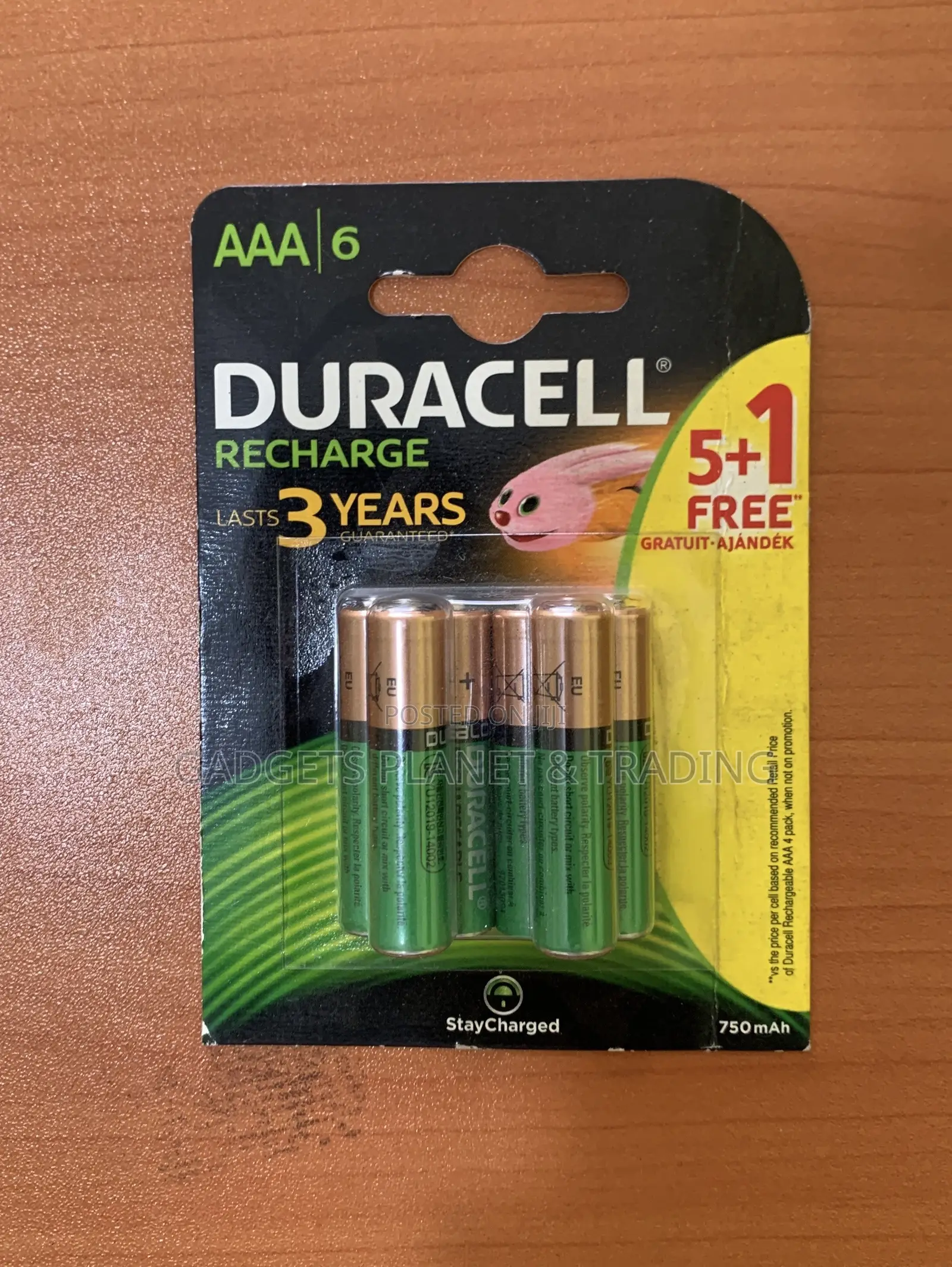 Duracell 3A AAA 6pcs Rechargeable Battery - 750mAh