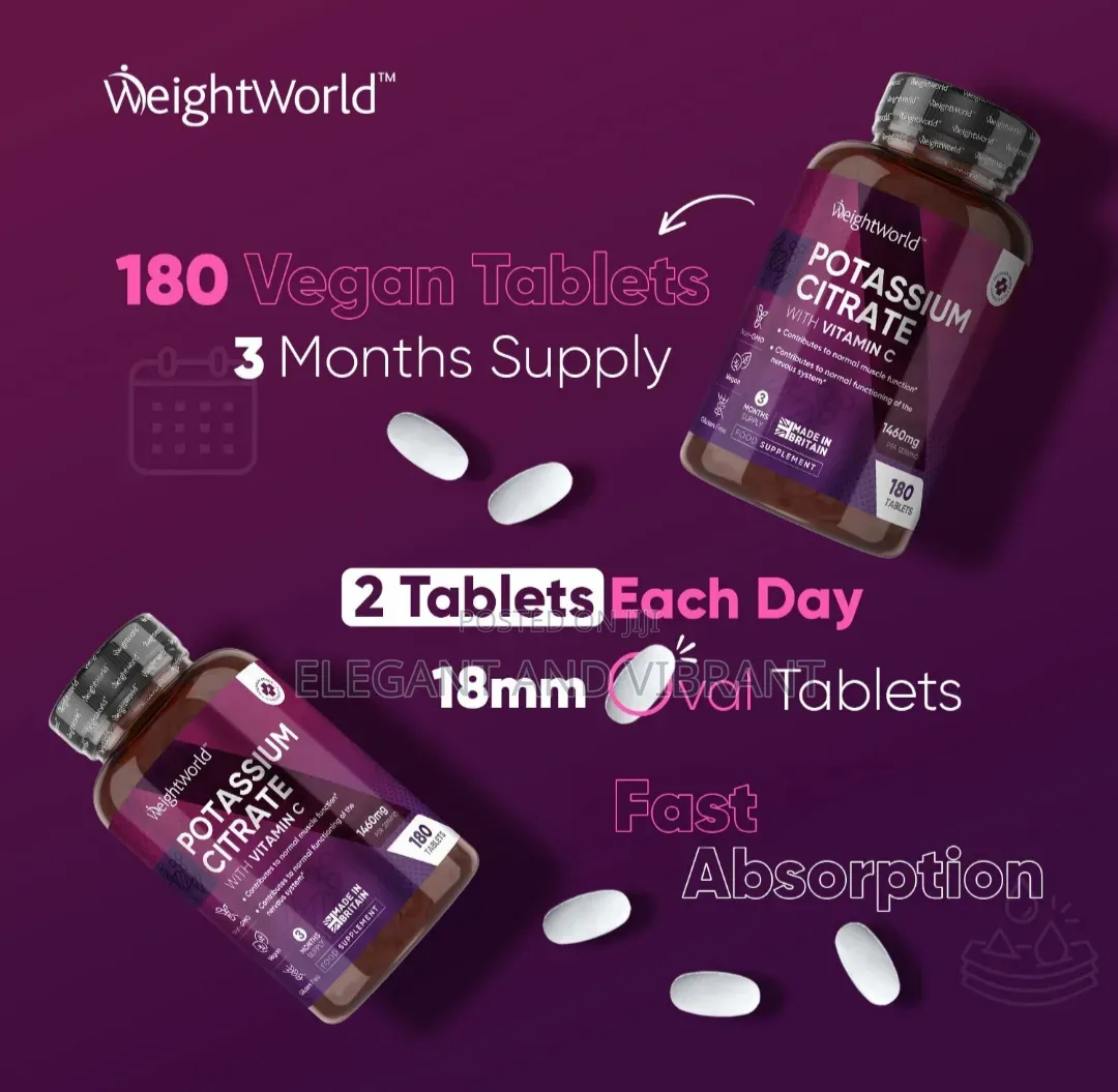 Potassium - Vitamin C - 360Tablets -Strength & Fitness-Immune Support
