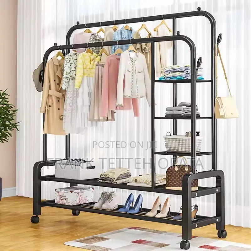 Rolling Garment Rack 3 Tiers Heavy Duty