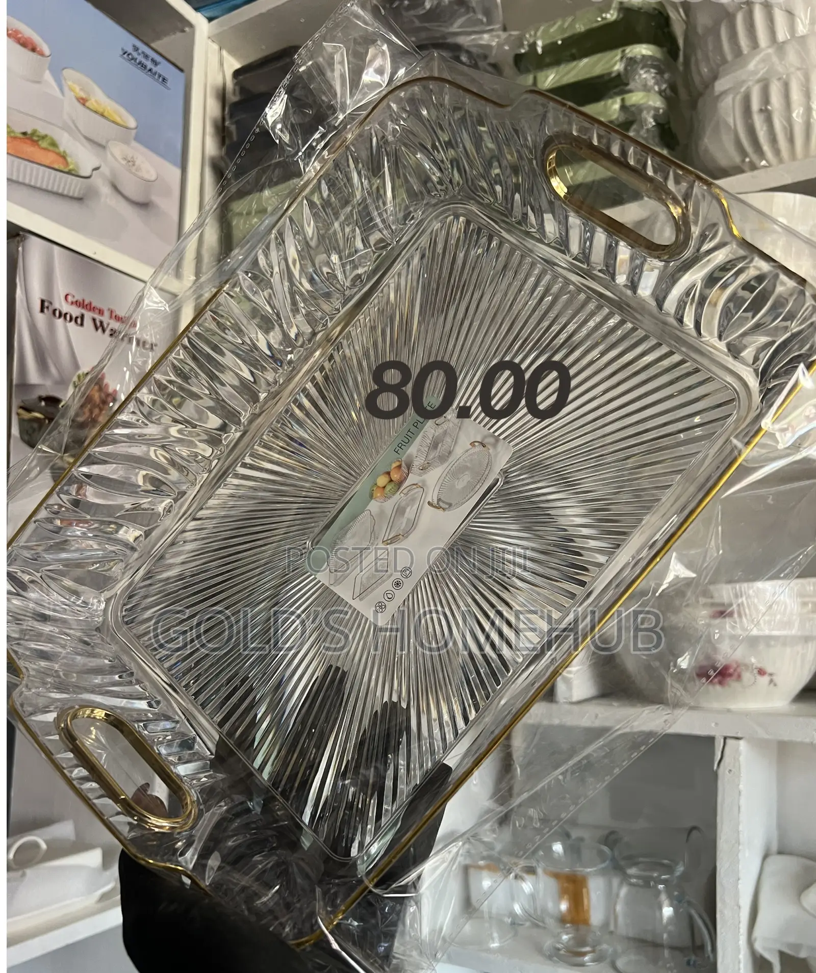4 Pieces Rectangular Luxury Display Plate With Cover,fruit/Snack/Food