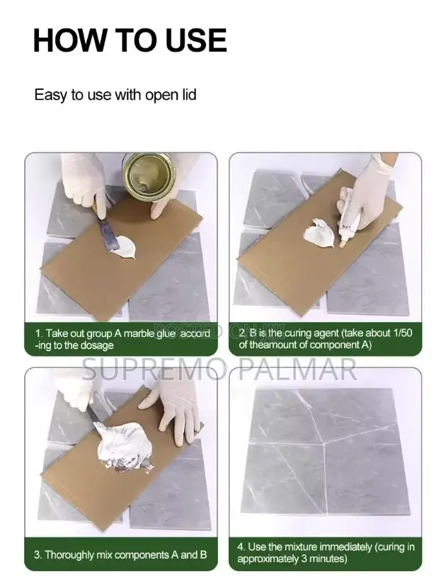 Moropus 4L Stone Repair Adhesive With Hardener for Marble, Granite