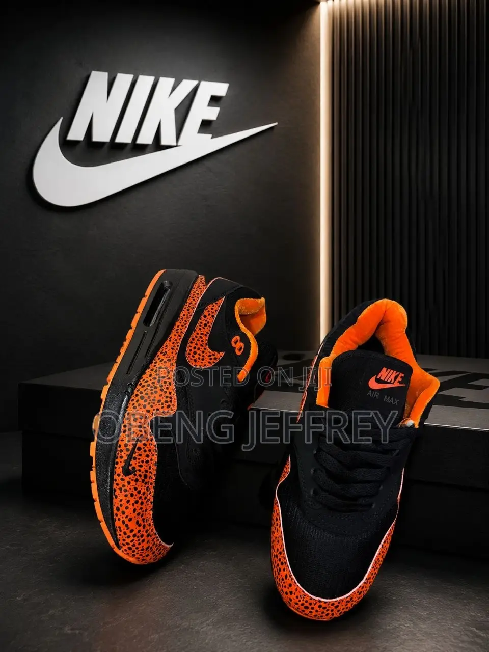 Original Nike Airmax 1 Orange Safari/ Black