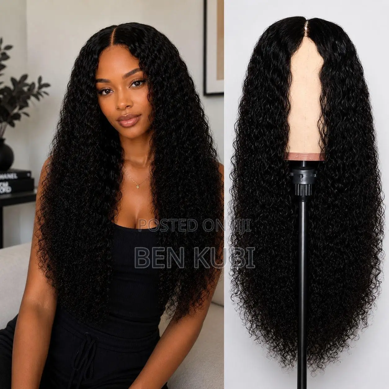 Deep Wave Curly 20 Inches Premium Hair Black Wig