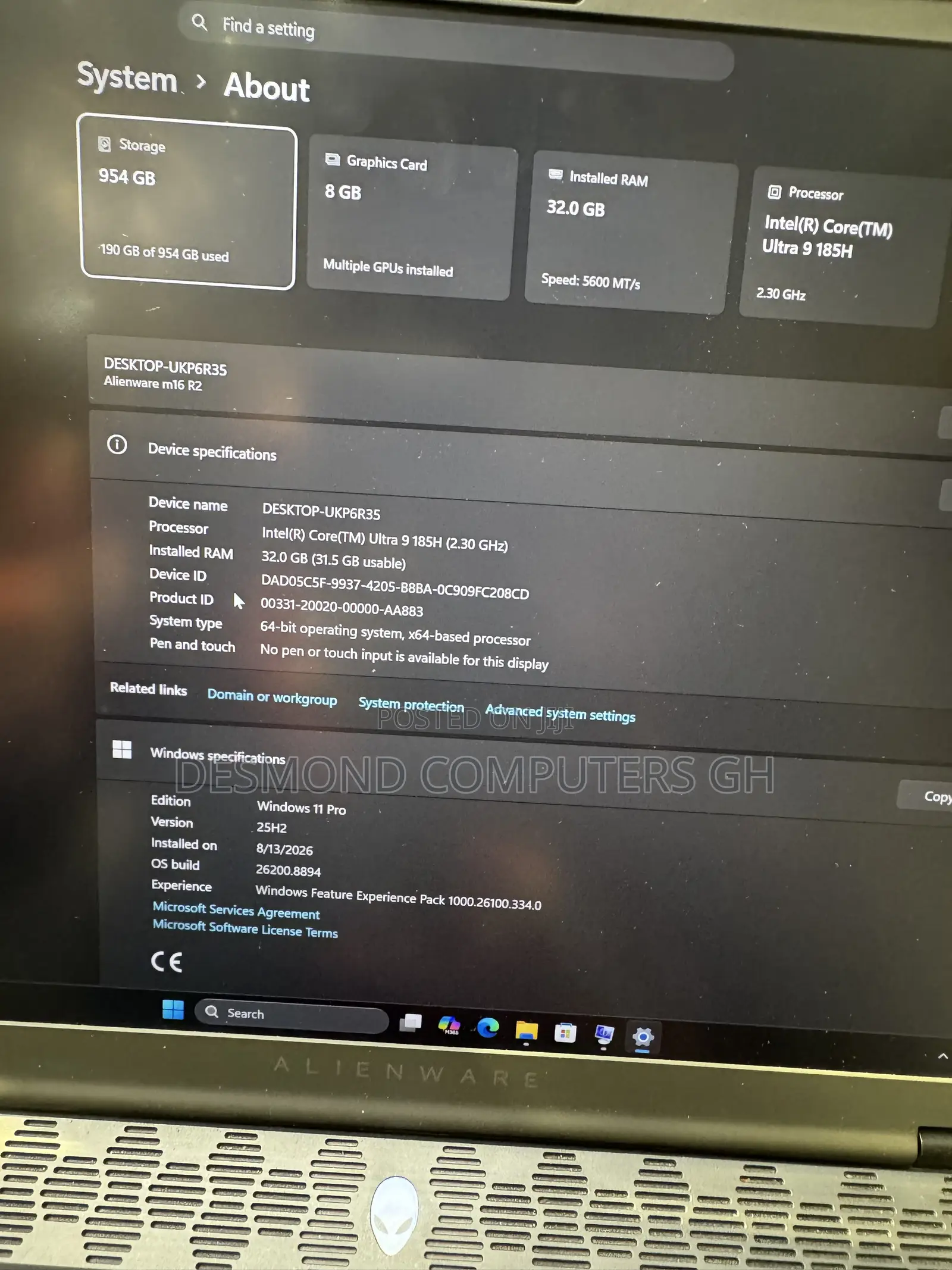 Laptop Alienware M16 R2 32GB Intel Core Ultra 9 SSD 1T